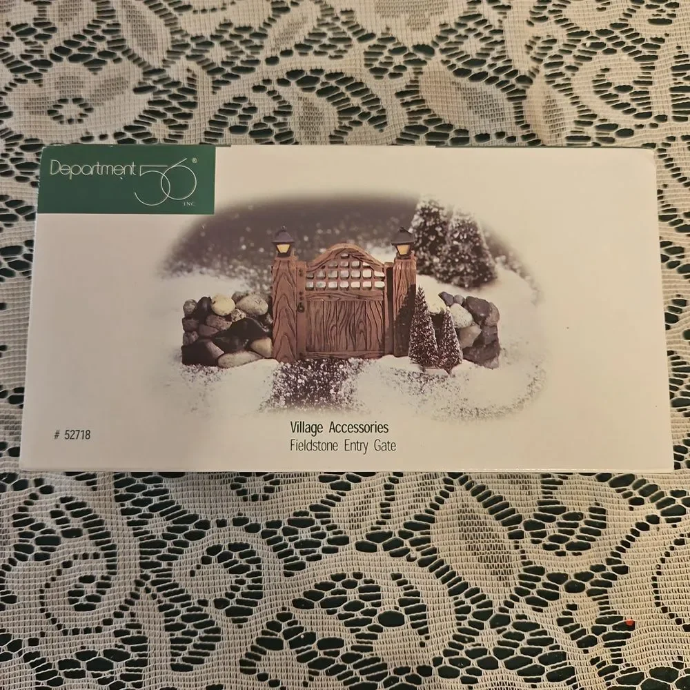 Department 56 Stone Entry Gate with Snowy Accents